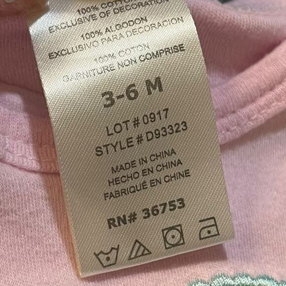 Duck Duck Goose Short Sleeve Bodysuit Baby Girl 3-6 Months Pink Embroidered Top - Picture 7 of 8